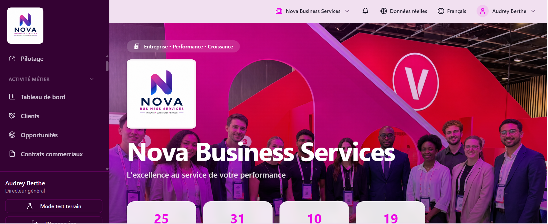 Page d'accueil Nova Business Services